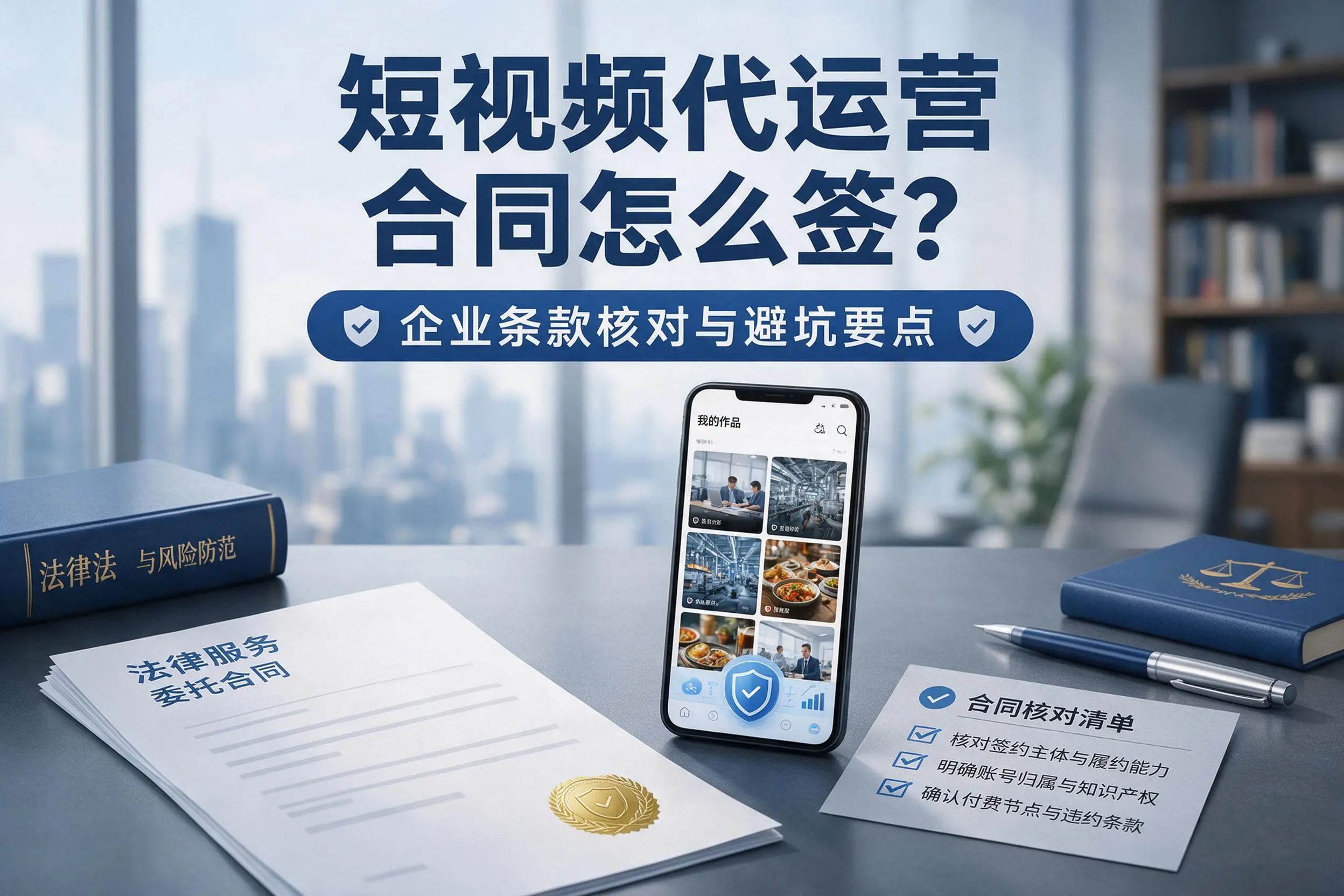 短视频代运营合同怎么签?淄博企业条款核对与避坑要点
