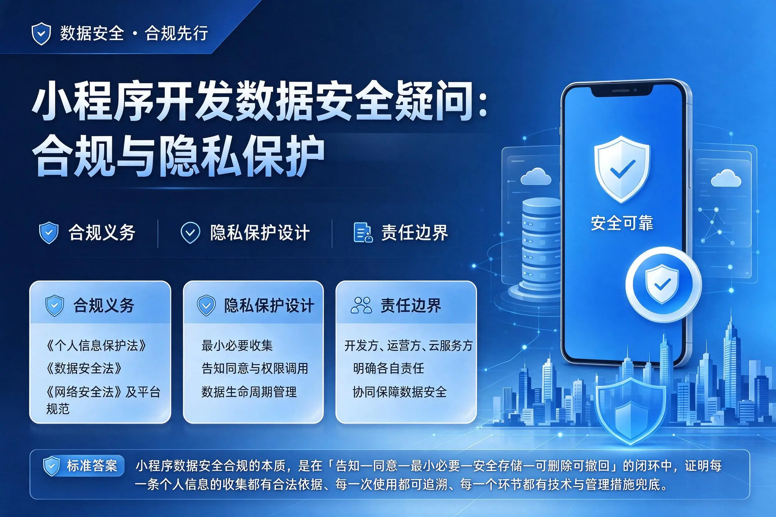 淄博小程序开发数据安全疑问:合规与隐私保护
