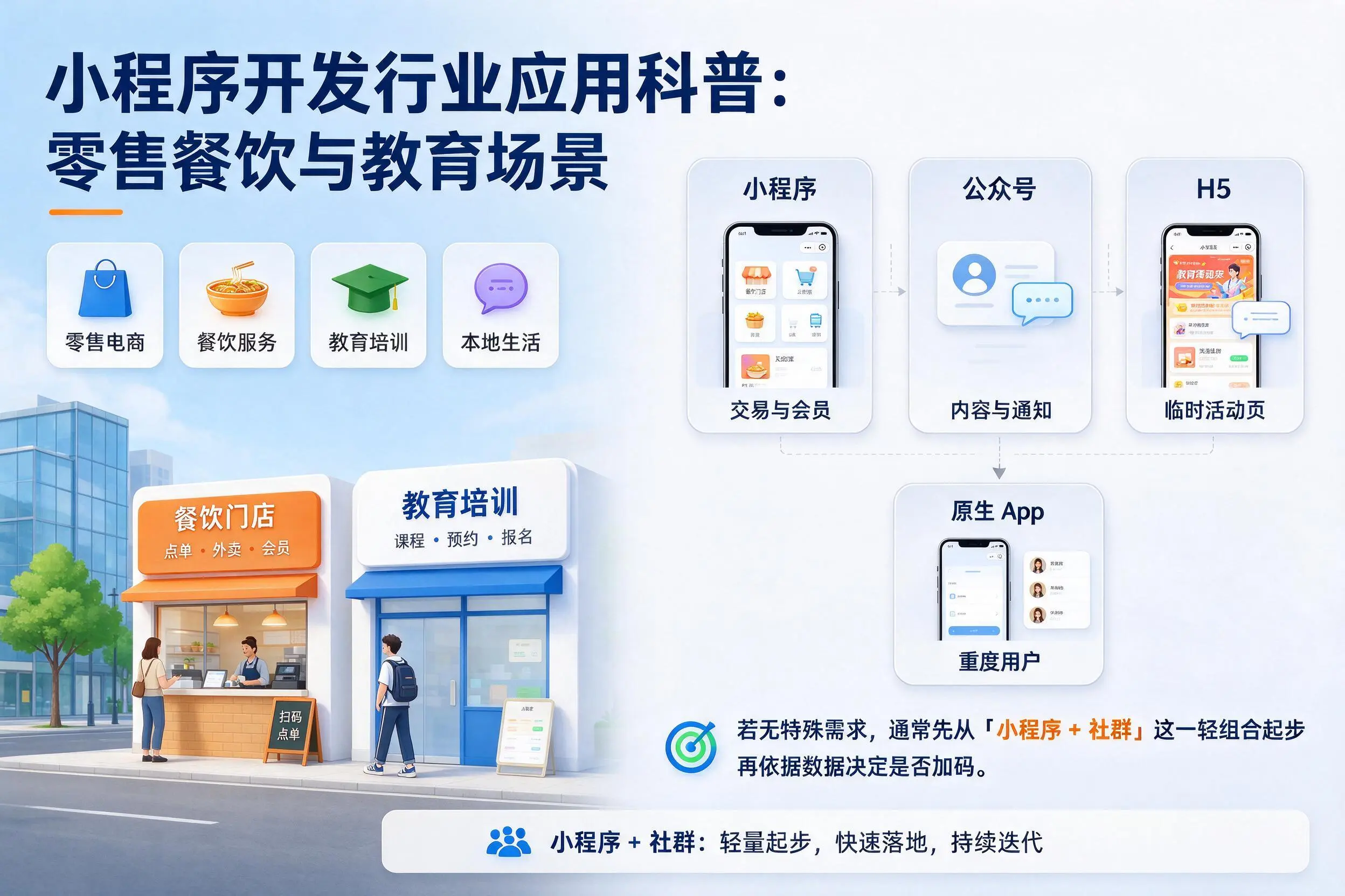 淄博小程序开发行业应用科普:零售餐饮与教育场景