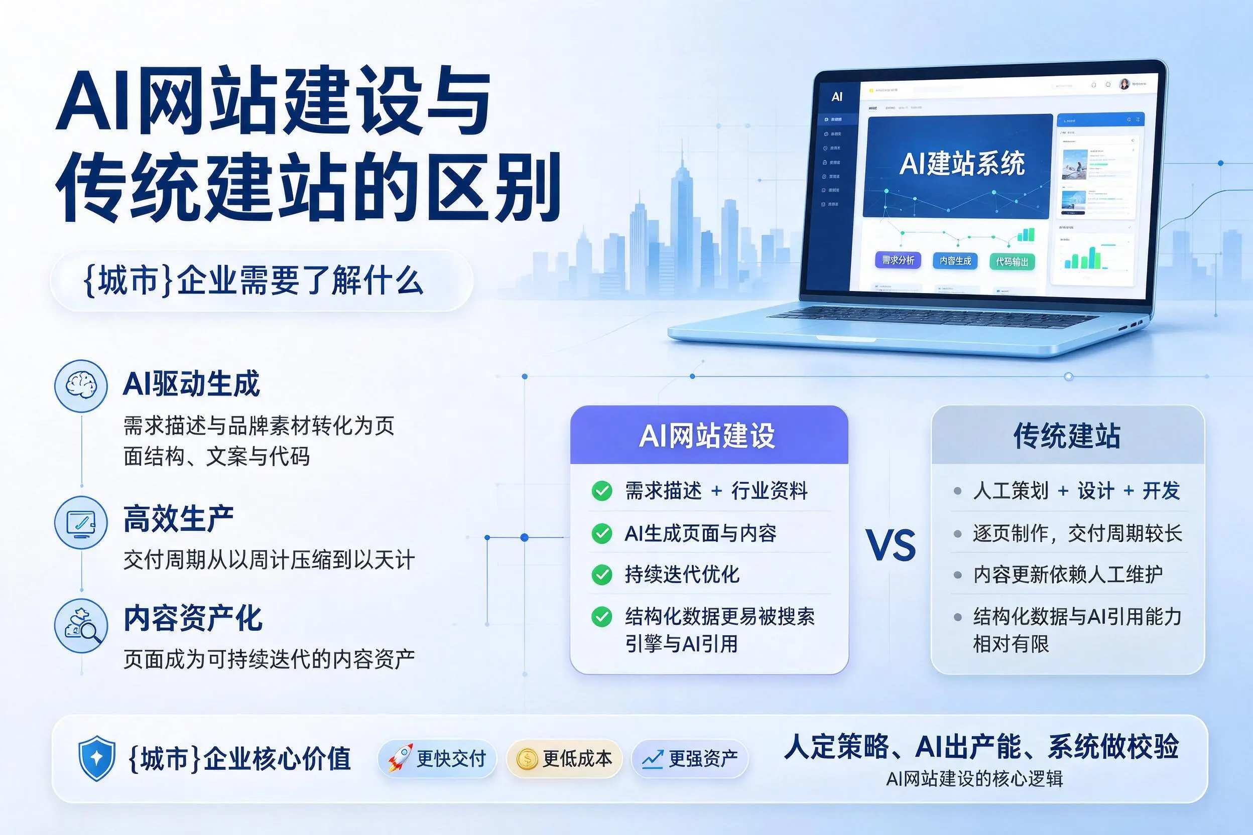 AI网站建设与传统建站的区别，淄博企业需要了解什么