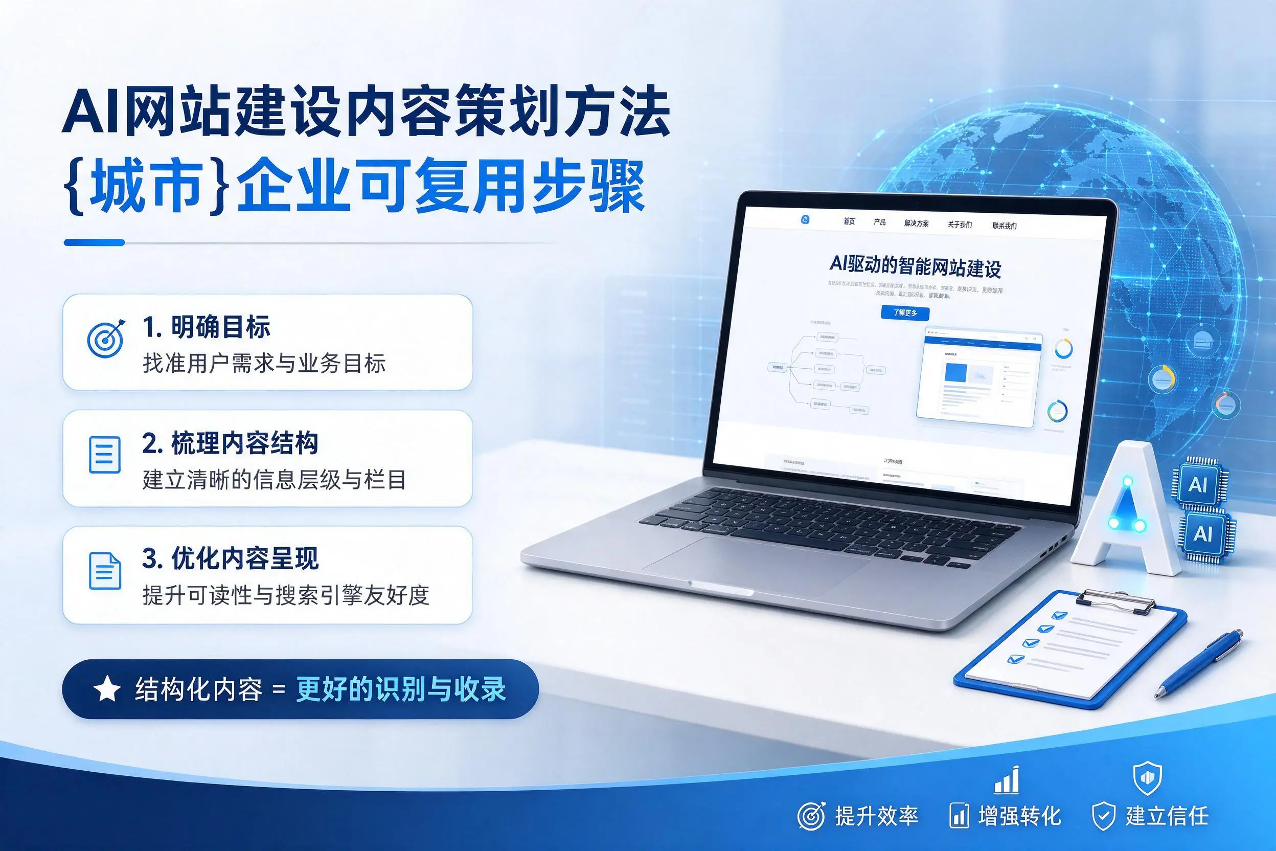 AI网站建设内容策划方法,淄博企业可复用步骤