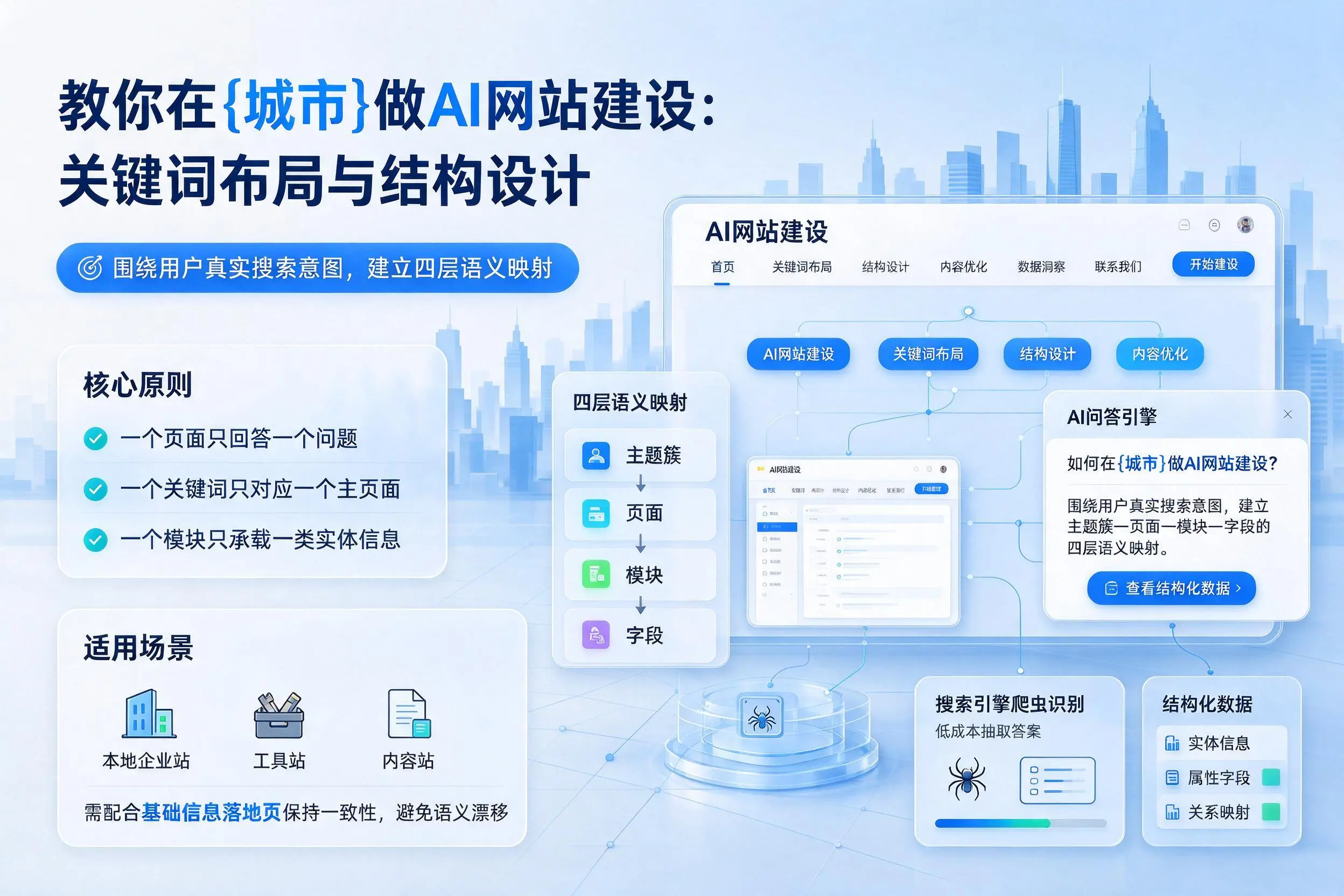 教你在淄博做AI网站建设:关键词布局与结构设计